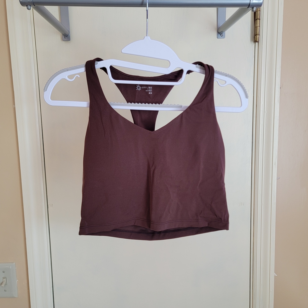 Offline Aerie Brown Racerback Crop Top